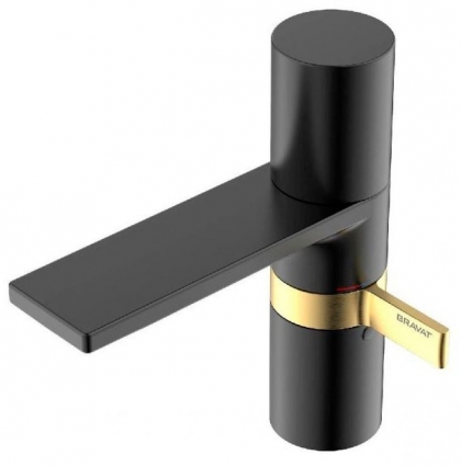Смеситель для раковины Bravat Black F1440577BW-RBG-ENG черный однорычажный, высота излива 10.74 см