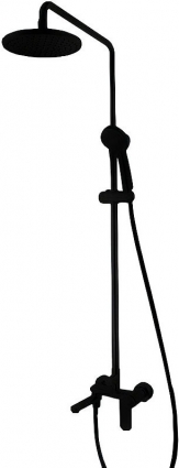 Душевая стойка Bravat Opal Black F6125183BM-A2-RUS черная матовая цвет черный, штанга 12.8 см