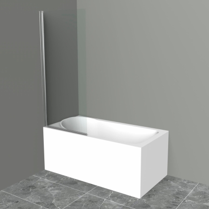 Шторка на ванну BelBagno Uno V-1-75/150-C-Cr стекло прозрачное распашная, профиль хром
