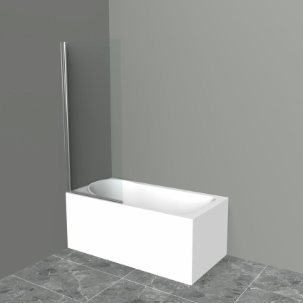 Шторка на ванну BelBagno Uno V-1-85/150-C-Cr стекло прозрачное распашная, профиль хром
