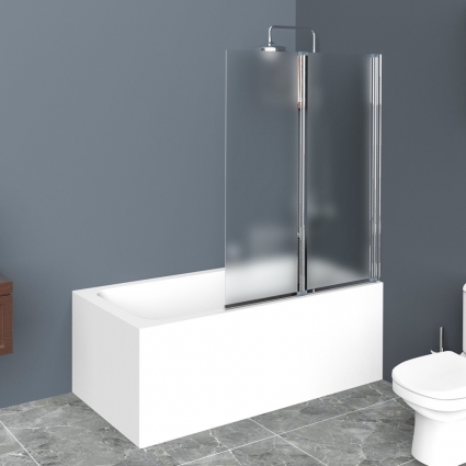 Шторка на ванну BelBagno Uno V-2-90/150-P-Cr-R стекло punto распашная, профиль хром