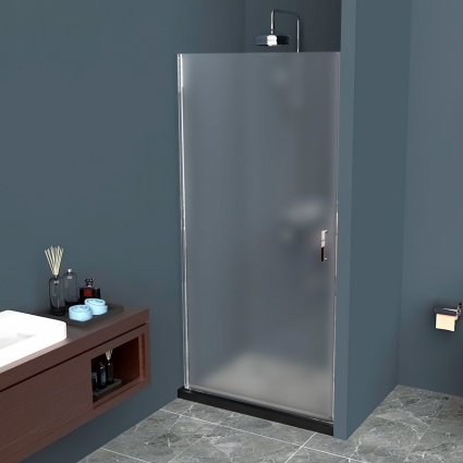 Душевая дверь в нишу BelBagno Uno B-1-85-P-Cr стекло текстурное распашная, профиль хром