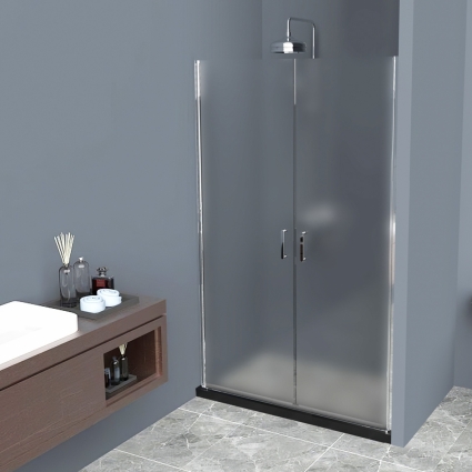 Душевая дверь в нишу BelBagno Uno B-2-120-P-Cr стекло текстурное распашная, профиль хром