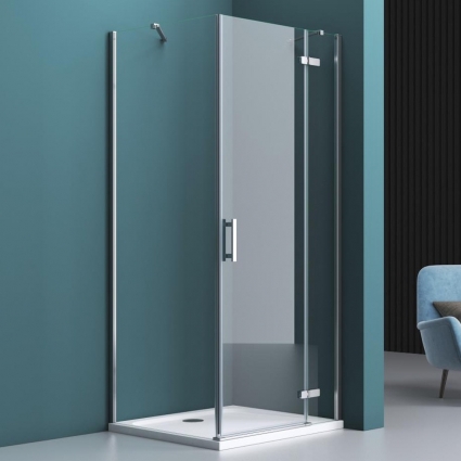 Душевой уголок BelBagno Kraft A-12-100-C-Cr R квадратный, двери распашные