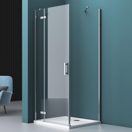 Душевой уголок BelBagno Kraft A-12-100-C-Cr L квадратный, двери распашные