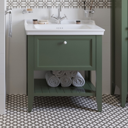Тумба с раковиной VitrA Valarte 80 ретро зеленая, напольная, матовая