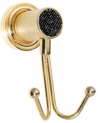 Крючок Boheme Royal Cristal Black Gold 10926-G-B двойной, золото в современном стиле