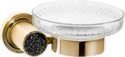Мыльница Boheme Royal Cristal Black Gold 10923-G-B настенная, золото, подвесная