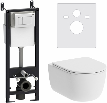 Комплект Damixa Sirius DX86.IS10101.1700 кнопка смыва белая