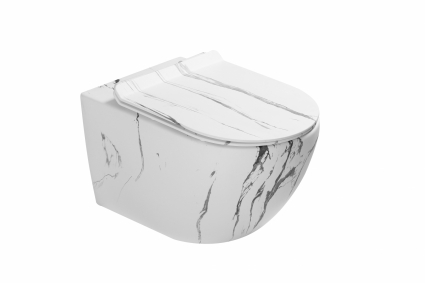 Унитаз подвесной SantiLine SL-5002MM с микролифтом, овальный, 36.5x55.5 см