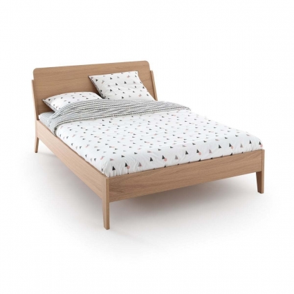 Кровать La Redoute Douv 140х190 бежевого цвета с изголовьем, без ящиков
