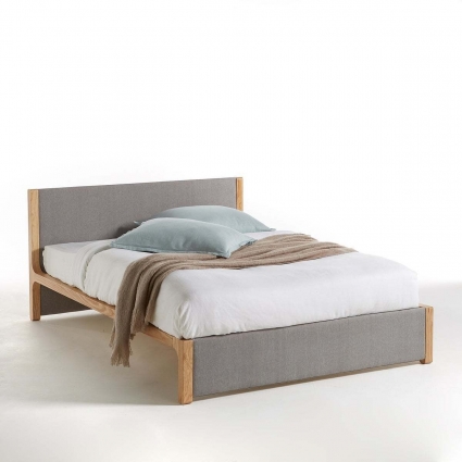 Кровать с реечным дном La Redoute Elori 160х200 серого цвета, с изголовьем, без ящиков
