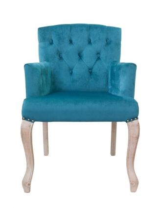 Классическое кресло Mak-interior Deron blue синего цвета для отдыха, с подлокотниками