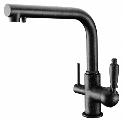 Смеситель Zorg Clean Water ZR 313 YF-33 черный металл для кухонной мойки однорычажный, высота излива 25 см