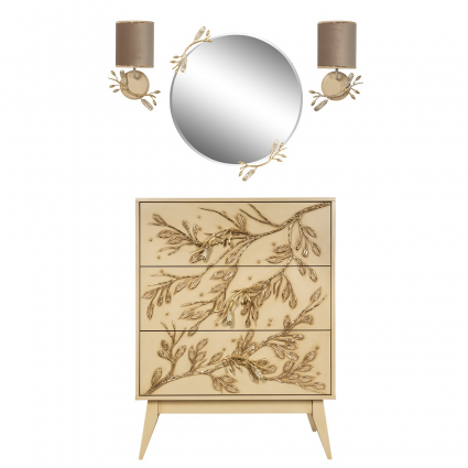 Комплект Bogacho Oliva Branch бежевого цвета 40x21x25 см,  стиль классический