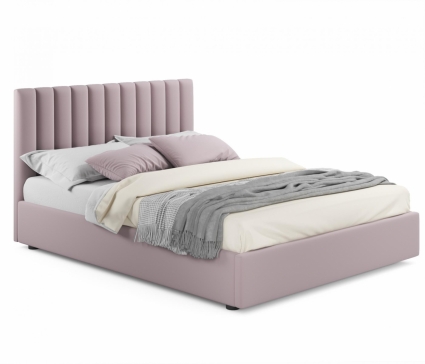Кровать MYROOM Family Olivia 160х200 с подъемным механизмом серо-розового цвета, с изголовьем, с ящиком для хранения