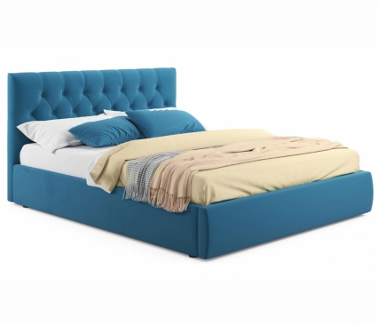 Кровать MYROOM Family Verona 180х200 с подъемным механизмом синего цвета, с изголовьем, с ящиком для хранения