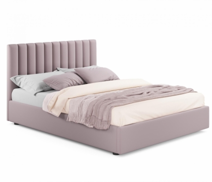 Кровать MYROOM Family Olivia 160х200 с ортопедическим основанием серо-розового цвета, с изголовьем, без ящиков
