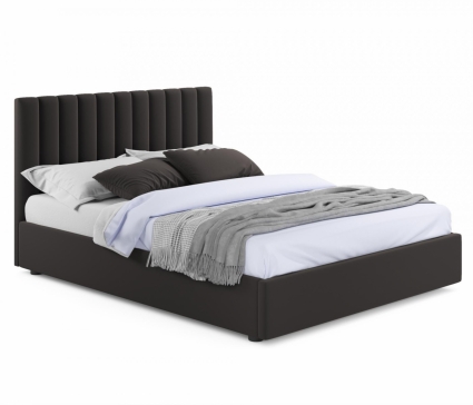 Кровать MYROOM Family Olivia 160х200 с ортопедическим основанием коричневого цвета, с изголовьем, без ящиков