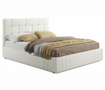 Кровать LASKA Family Tiffany 160х200 с подъемным механизмом светло-бежевого цвета, с изголовьем, с ящиком для хранения