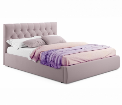 Кровать MYROOM Family Verona 140х200 с ортопедическим основанием серо-розового цвета, с изголовьем, без ящиков