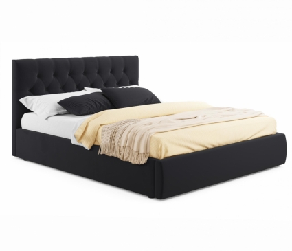 Кровать MYROOM Family Verona 140х200 с ортопедическим основанием черного цвета, с изголовьем, без ящиков