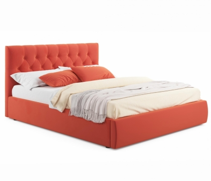 Кровать MYROOM Family Verona 140х200 с ортопедическим основанием оранжевого цвета, с изголовьем, без ящиков