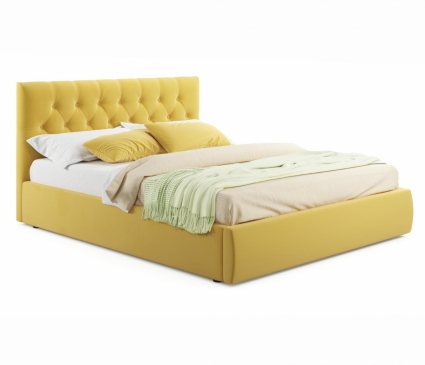 Кровать MYROOM Family Verona 180х200 с ортопедическим основанием желтого цвета, с изголовьем, без ящиков