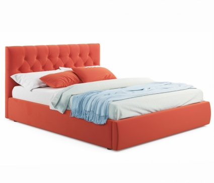 Кровать MYROOM Family Verona 180х200 с ортопедическим основанием оранжевого цвета, с изголовьем, без ящиков