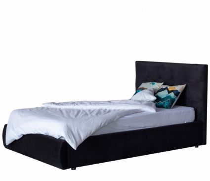 Кровать LASKA Family Selesta 120х200 с подъемным механизмом и матрасом черного цвета, с изголовьем, с ящиком для хранения