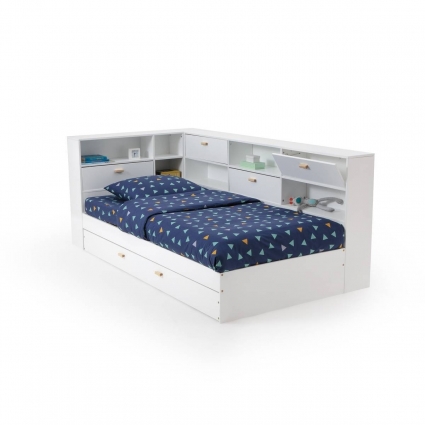 Кровать с ящиком и кроватным основанием La Redoute Yann 90х190 белого цвета