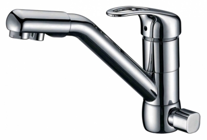 Смеситель Zorg Clean Water ZR 400 KF-12 для кухонной мойки однорычажный, хром