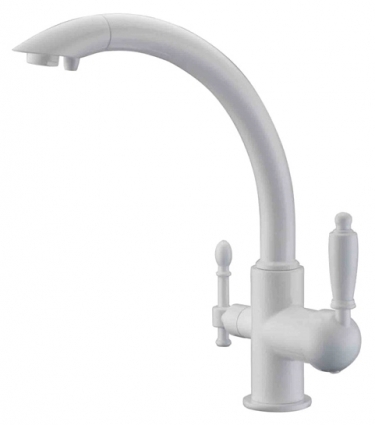 Смеситель Zorg Clean Water ZR 314 YF-33 white для кухонной мойки однорычажный, белый