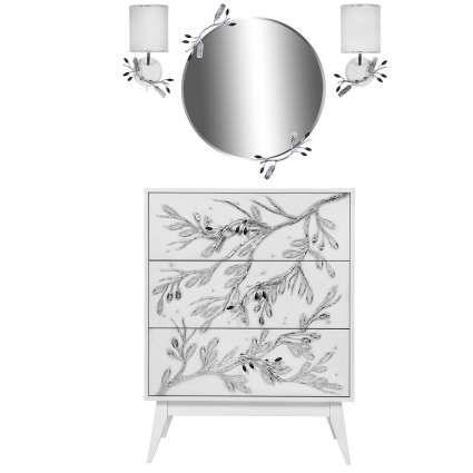 Комплект Bogacho Oliva Branch белого цвета 40x21x25 см,  стиль классический