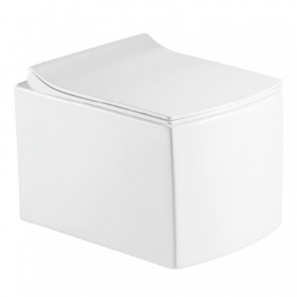 Унитаз Azario Quadro AZ-0048 микролифт белый, прямоугольный, 35x48.5 см