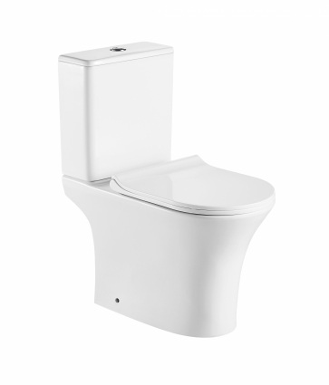 Унитаз Azario Fretta Round AZ-1217A микролифт белый, овальный, 34x65 см