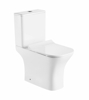 Унитаз Azario Fretta Square AZ-1215A микролифт белый, овальный, 34x65 см