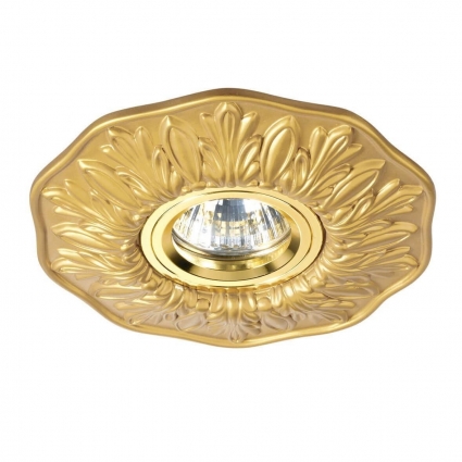 Встраиваемый светильник Ideal Lux Polka FI1 Ottone 115610 в классическом стиле, цвет желтый