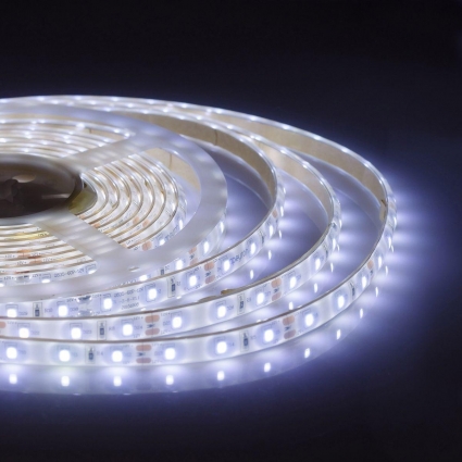 Светодиодная влагозащищенная лента Apeyron 6W/m 60LED/m 2835SMD холодный белый 50M LSE-096 цвет белый, мощность 300 Вт