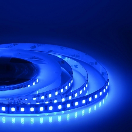 Светодиодная лента Apeyron 20W/m 120LED/m 2835SMD синий 5M 00-106 цвет белый, мощность 100 Вт