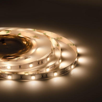 Светодиодная лента Apeyron 7,2W/m 30LED/m 5050SMD теплый белый 5M 00-437, цвет белый, мощность 36 Вт