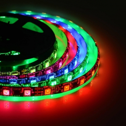 Светодиодная влагозащищенная лента Apeyron 14,4W/m 60Led/m 5050SMD разноцветная 2M 86ЦЛ, цвет черный, мощность 288 Вт