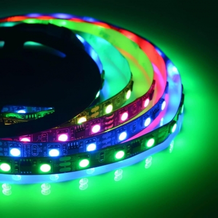Светодиодная лента Apeyron 14,4W/m 60Led/m 5050SMD разноцветная 2M 81ЦЛ, цвет черный, мощность 288 Вт