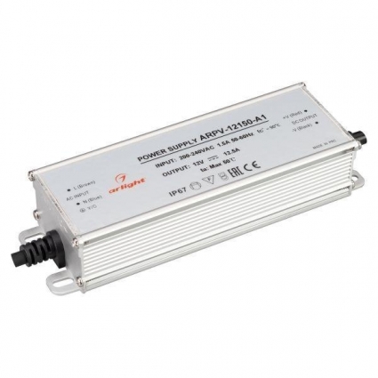Блок питания Arlight ARPV-12150-A1 12V 150W IP67 12,5A 034206, цвет серый