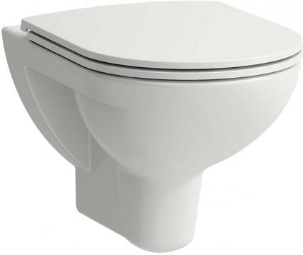 Унитаз подвесной Laufen Pro S 8.2096.0.000.000.1 безободковый, с микролифтом, белый, овальный, 36x53 см