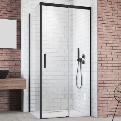 Душевой уголок Radaway Idea Black KDJ 100x75 R прямоугольный, двери раздвижные