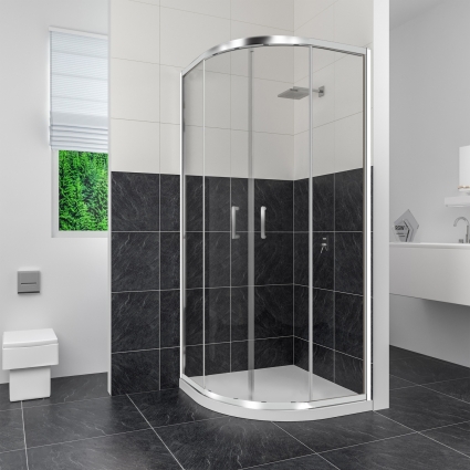 Душевой уголок RGW Classic CL-54 90x90 четверть круга, двери раздвижные, стекло прозрачное