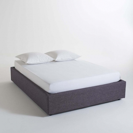 Кровать с реечным дном и ящиком внутри La Redoute Papilla 160x200 серого цвета, без изголовья