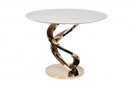 Стол Garda Decor обеденный Cappucino Royal с белой столешницей  стиль классический