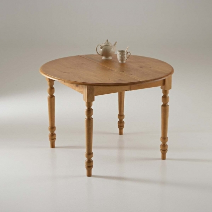 Стол обеденный круглый из массива сосны La Redoute Authentic Style бежевого цвета стиль классический